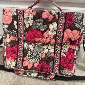 Vera Bradley Retired Mocha Rouge Laptop Satchel Bag